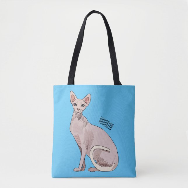 Sphynx cat cartoon illustration tasche (Vorderseite)