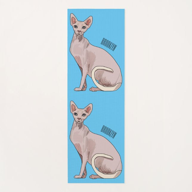 Sphynx cat cartoon illustration yogamatte (Vorderseite)