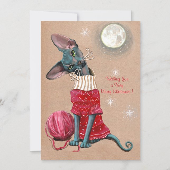 Sphynx Cat Christmas Card (Vorderseite)
