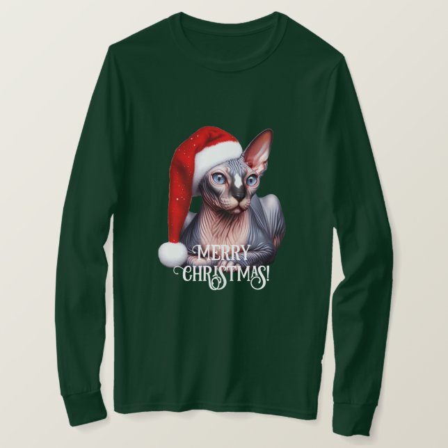 Sphynx Cat Christmas T-Shirt (Design vorne)