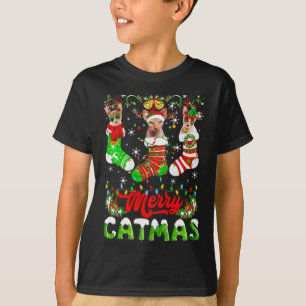 Sphynx Cat Christmas Weihnachtsmannmütze Scarf Nie T-Shirt