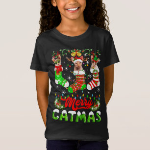 Sphynx Cat Christmas Weihnachtsmannmütze Scarf Nie T-Shirt