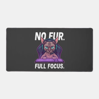 Sphynx Cat Gamer Full Focus Neon Art Schreibtischunterlage