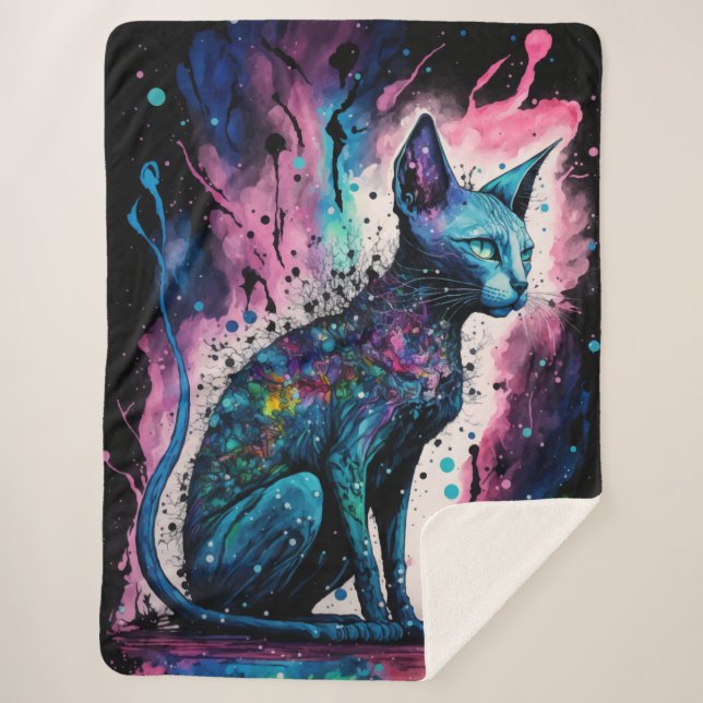 Sphynx Cat I Originale Kunst Sherpadecke (Vorderseite)