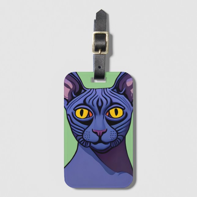 Sphynx Cat Luggage Tag Gepäckanhänger (Vorderseite Vertikal)