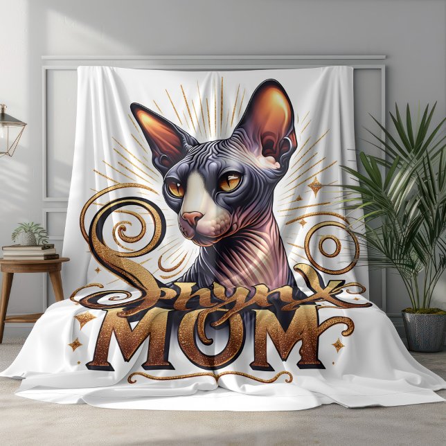 Sphynx Cat Mama Blanket Muttertag Fleecedecke (Personalized Sphynx Cat Mom Fleece Blanket)