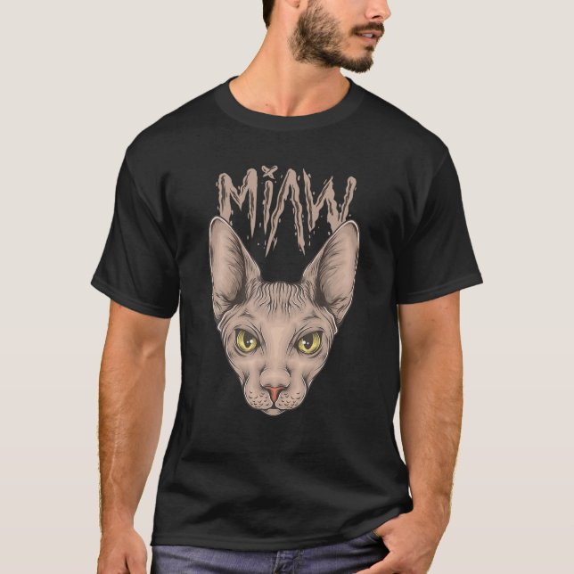 Sphynx Cat Miaw T-Shirt (Vorderseite)