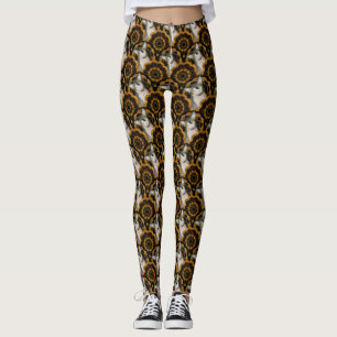 Sphynx Cat Ninja Black and Gold Mod Blume Leggings