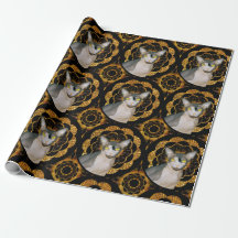 Sphynx Cat Ninja Black und Gold Retro Style