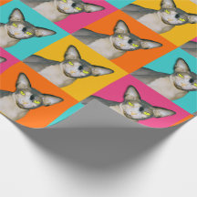 Sphynx Cat Ninja Pop Art Squares Geschenk