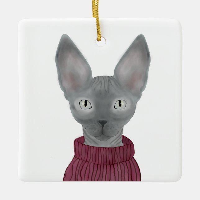 Sphynx Cat Ornament (Vorderseite)