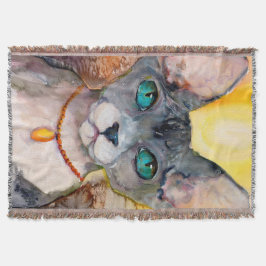 Sphynx Cat Portrait Feline Lovers Decke