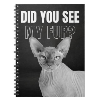 Sphynx Cat Sarcastic Fur Humor Illustration Notizblock
