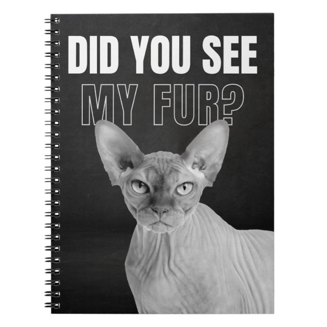Sphynx Cat Sarcastic Fur Humor Illustration Notizblock (Vorderseite)