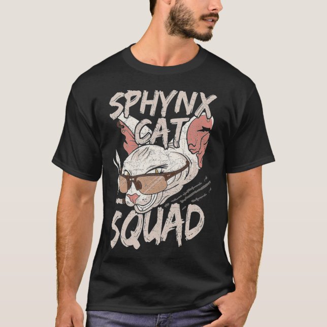 Sphynx Cat Squad Geschenk & beste Internet Freunde T-Shirt (Vorderseite)