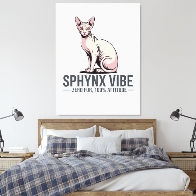 Sphynx Cat Vibe Under Sunlight Art Leinwanddruck (Insitu (Schlafzimmer))