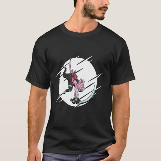 Sphynx Cat Warrior Samurai T-Shirt (Vorderseite)