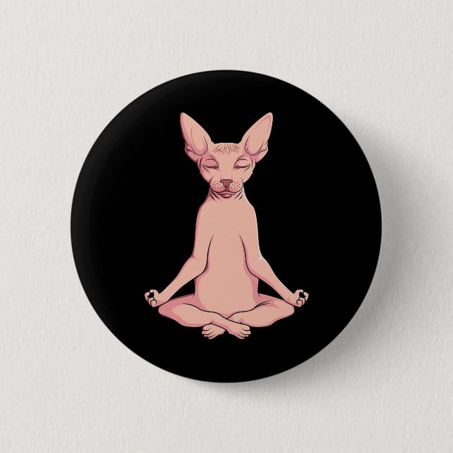 Sphynx Cat Yoga Meditation Züchter Frischtier Button (Vorderseite)