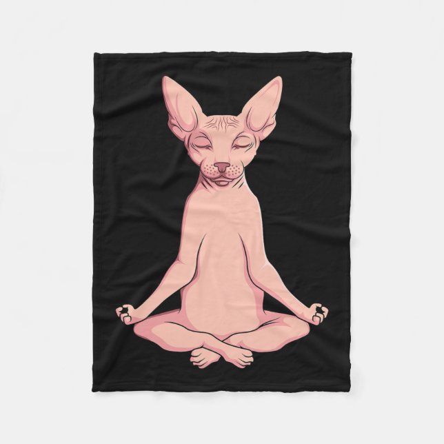 Sphynx Cat Yoga Meditation Züchter Frischtier Fleecedecke (Vorderseite)
