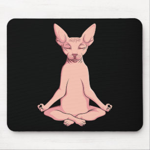 Sphynx Cat Yoga Meditation Züchter Frischtier Mousepad