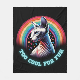 Sphynx Cat zu Cool Rainbow Hearts Funny Fleecedecke