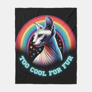 Sphynx Cat zu Cool Rainbow Hearts Funny Fleecedecke