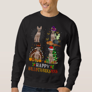 Sphynx Cats Halloween Erntedank WeihnachtsHallo Sweatshirt