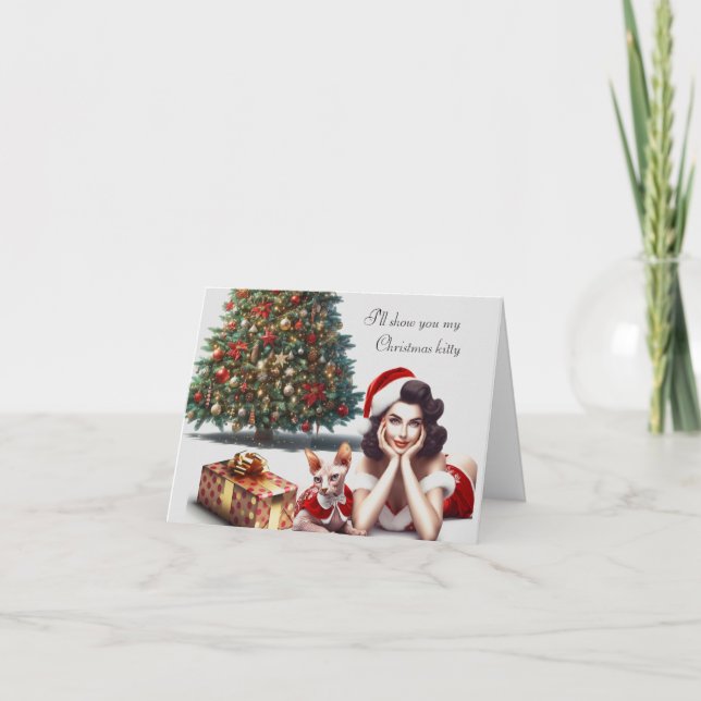 Sphynx Chat Carte de Noël adulte (Devant)