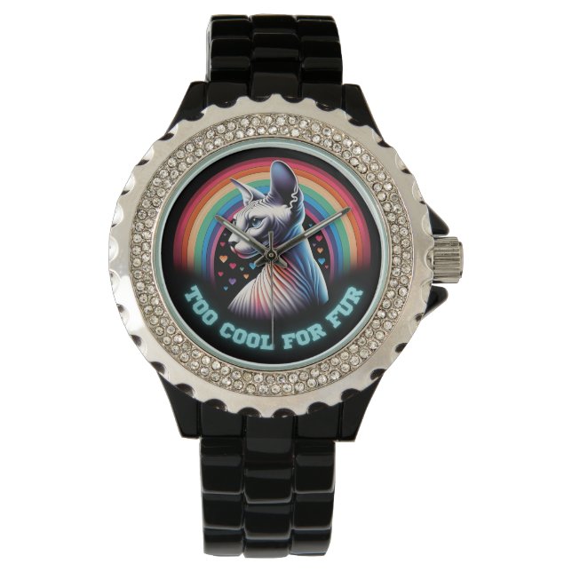 Sphynx Chat Montre Chat Chaton sans cheveux Kitten (devant)