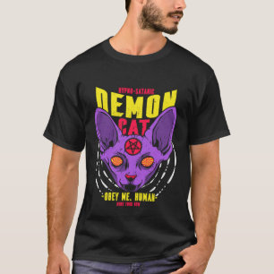 Sphynx Demon Cat Pentagram Occult Satan T-Shirt
