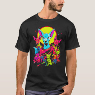Sphynx haarlos Katze Abstrakte Kunst T-Shirt