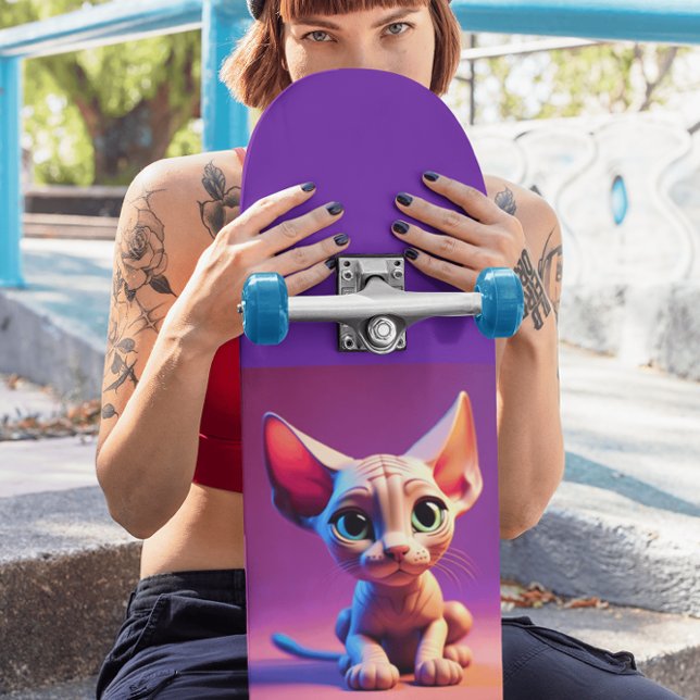 Sphynx haarlose Katze Kätzchen Skateboard Deck (Von Creator hochgeladen)