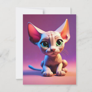 SPHYNX haarlose Katzenkätzchen Postkarte
