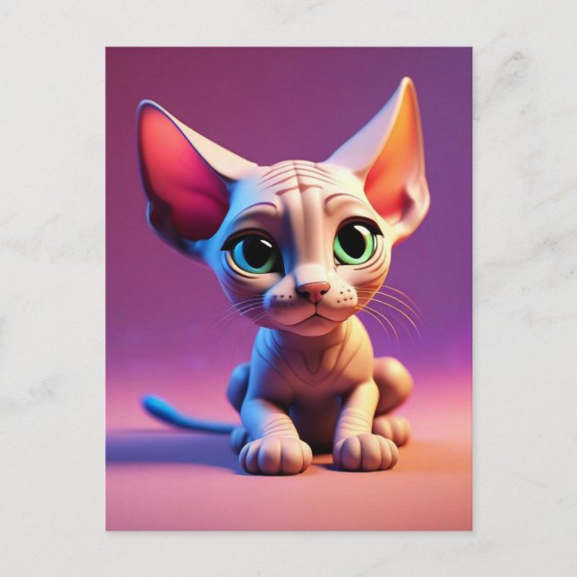 SPHYNX haarlose Katzenkätzchen Postkarte (Vorderseite)