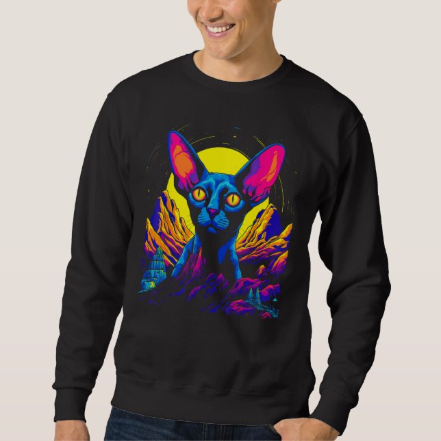 Sphynx Hairless Cat Sunset Sweatshirt (Vorderseite)