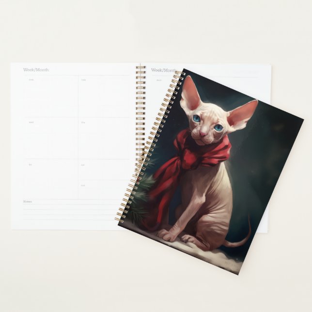 Sphynx Hund im Schnee Weihnachten Planer (Anzeige)