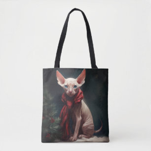Sphynx-Hund im Schnee Weihnachten Tasche