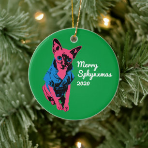 Sphynx Kat-Ornamente Keramik Ornament