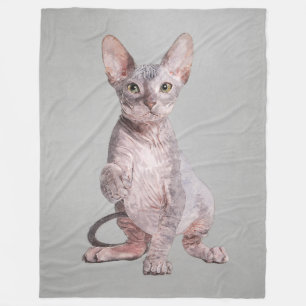 Sphynx Kätzchen-Haustier-Porträt Fleecedecke