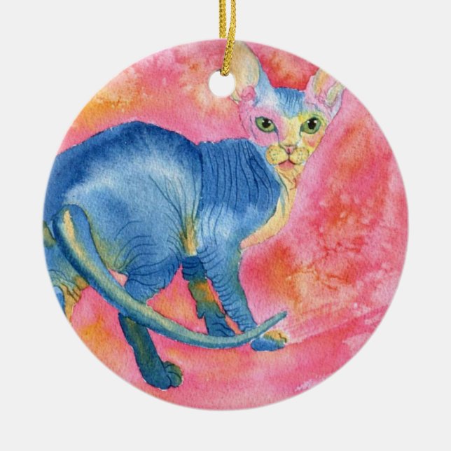 Sphynx Katze 7 Keramikornament (Vorne)