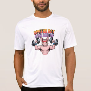 Sphynx-Katze Fitness-Kumpel Muskulöse Cartoon T-Shirt