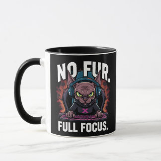 Sphynx-Katze Gamer Vollfokus-Kunstwerk Tasse