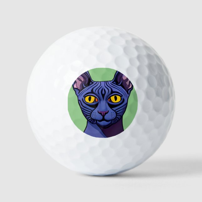 Sphynx-Katze Golfball (Vorderseite)