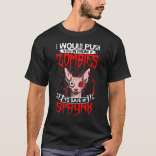 Sphynx-Katze haarloser Zombie-Züchter Besitzer Hau T-Shirt