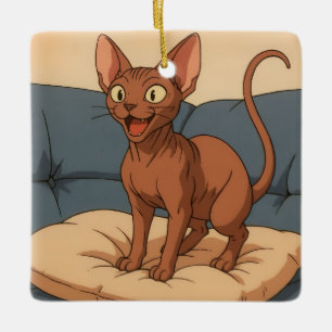 Sphynx-Katze Keramikornament