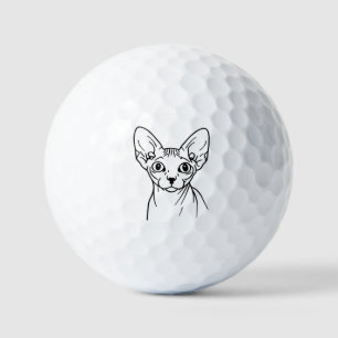 Sphynx-Katze Linienkunst – Fettes Minimaldesign Golfball