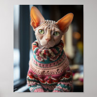 Sphynx Katze mit Pullover