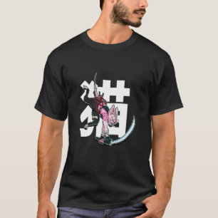 Sphynx-Katze Ninja mit Katana und Kanji-Symbol T-Shirt