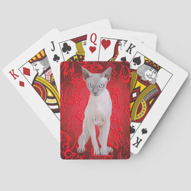 Sphynx Katze Spielkarten (Rückseite)