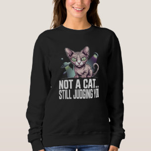 Sphynx-Katze UFO Alien sarkastische Kunst beurteil Sweatshirt